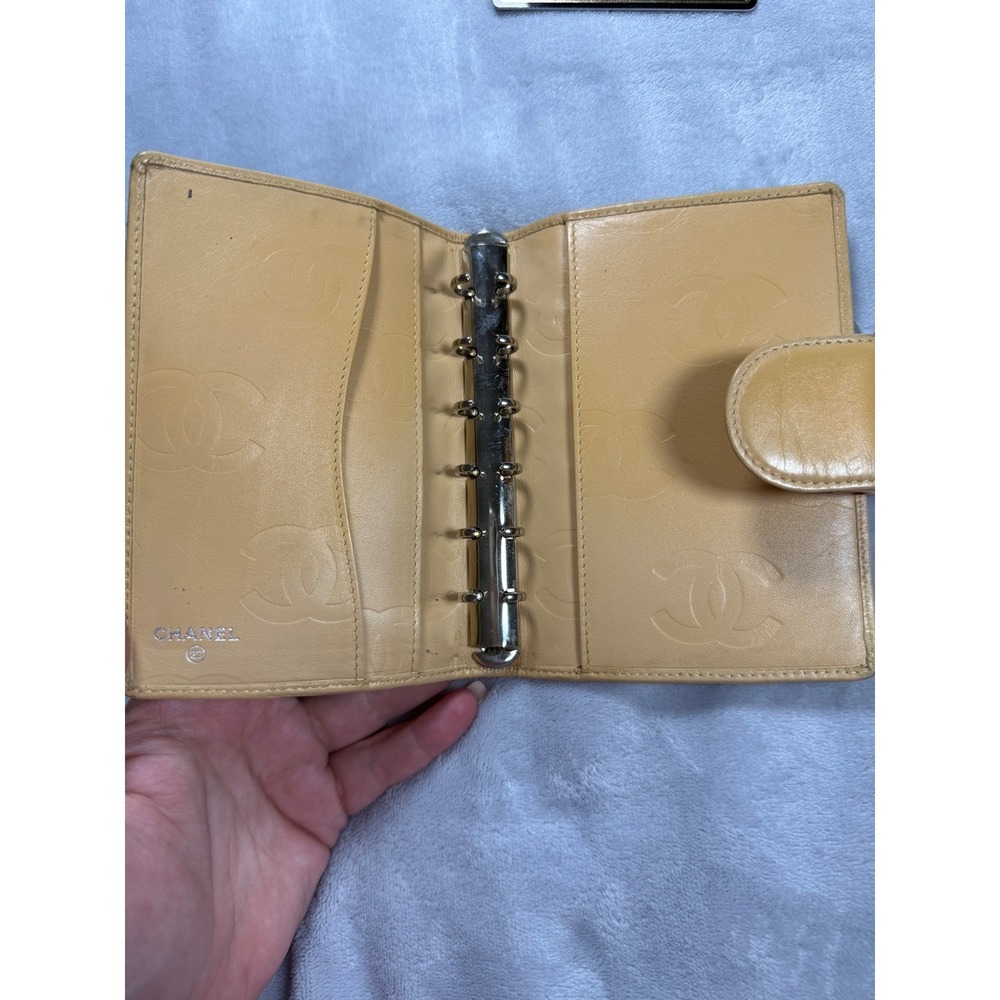 Chanel Quilted Cambone Agenda/Passport Holder Tan/Black - Picture 6 of 15
